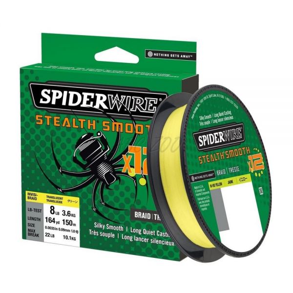 SpiderWire Šnúra Stealth® Smooth 12 Hi-Vis žltá 150m 0,13mm