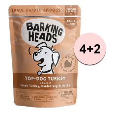 BARKING HEADS Top Dog Turkey GRAIN FREE 300g 4+2 GRÁTIS