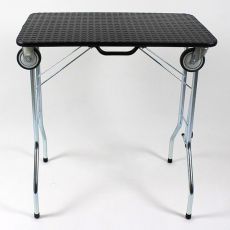 Stôl trimovací skladací s kolieskami 90 x 55 x 85 cm, čierny