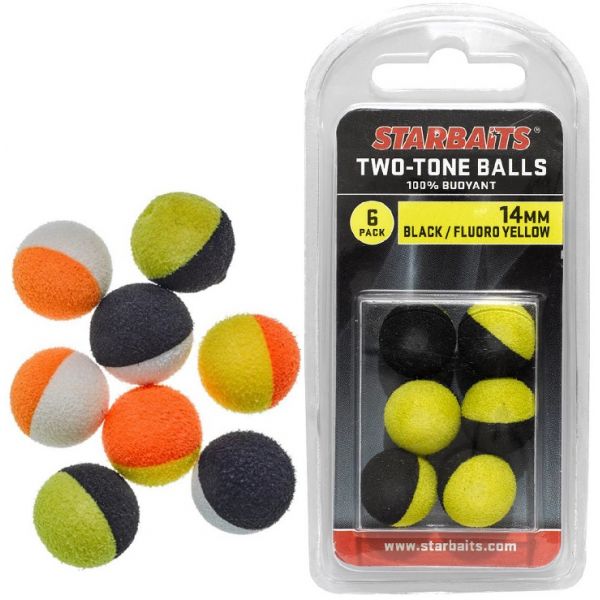 Starbaits Two Tones Balls (plávajúca gulička) 14mm 6ks oranžová/bílá