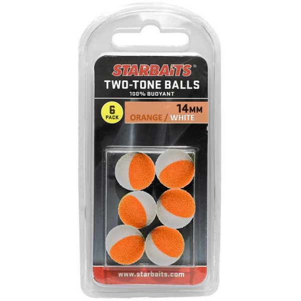 Starbaits Two Tones Balls (plávajúca gulička) 14mm 6ks oranžová/bílá