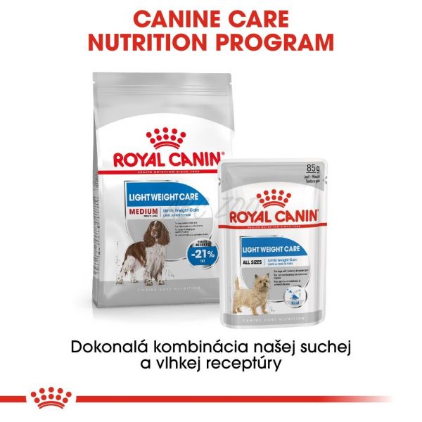 ROYAL CANIN Medium Light Weight Care diétne granuly pre stredných psov 12 kg + 12 kapsičiek GRÁTIS